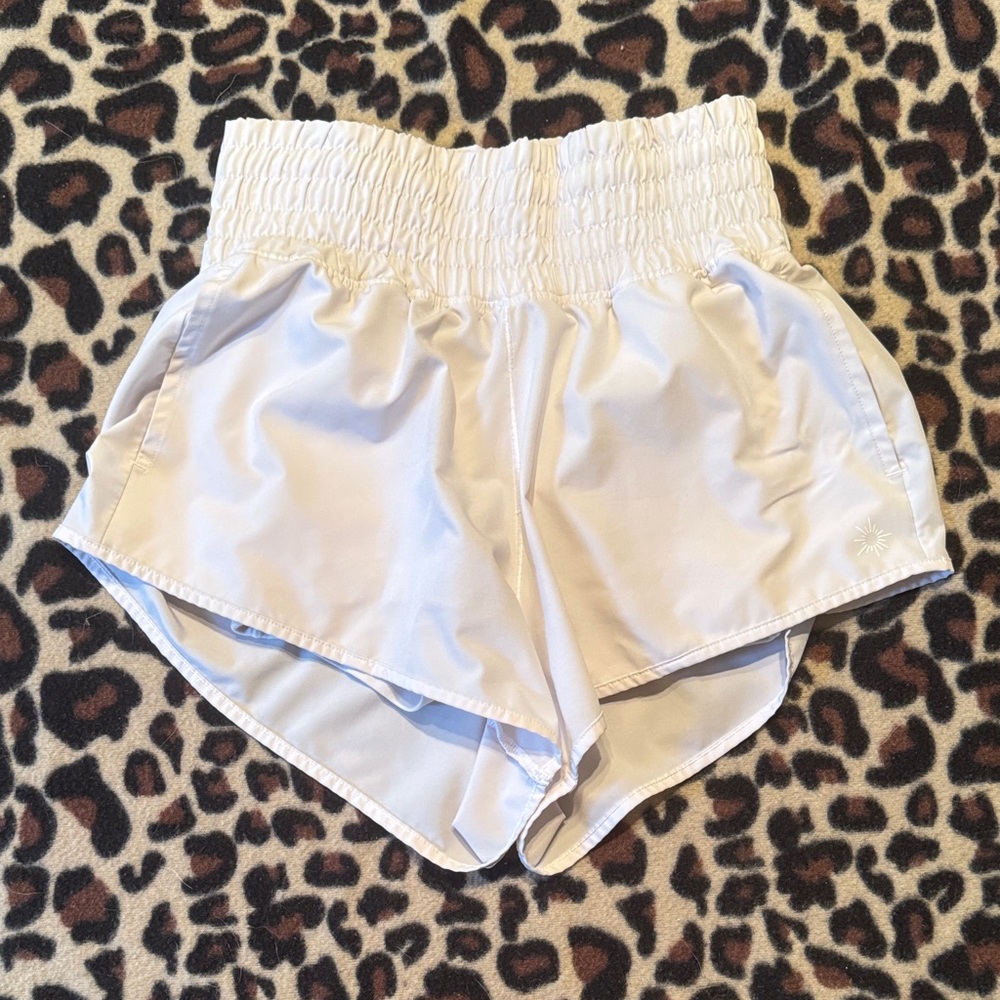 Women's Cream Athletic Shorts